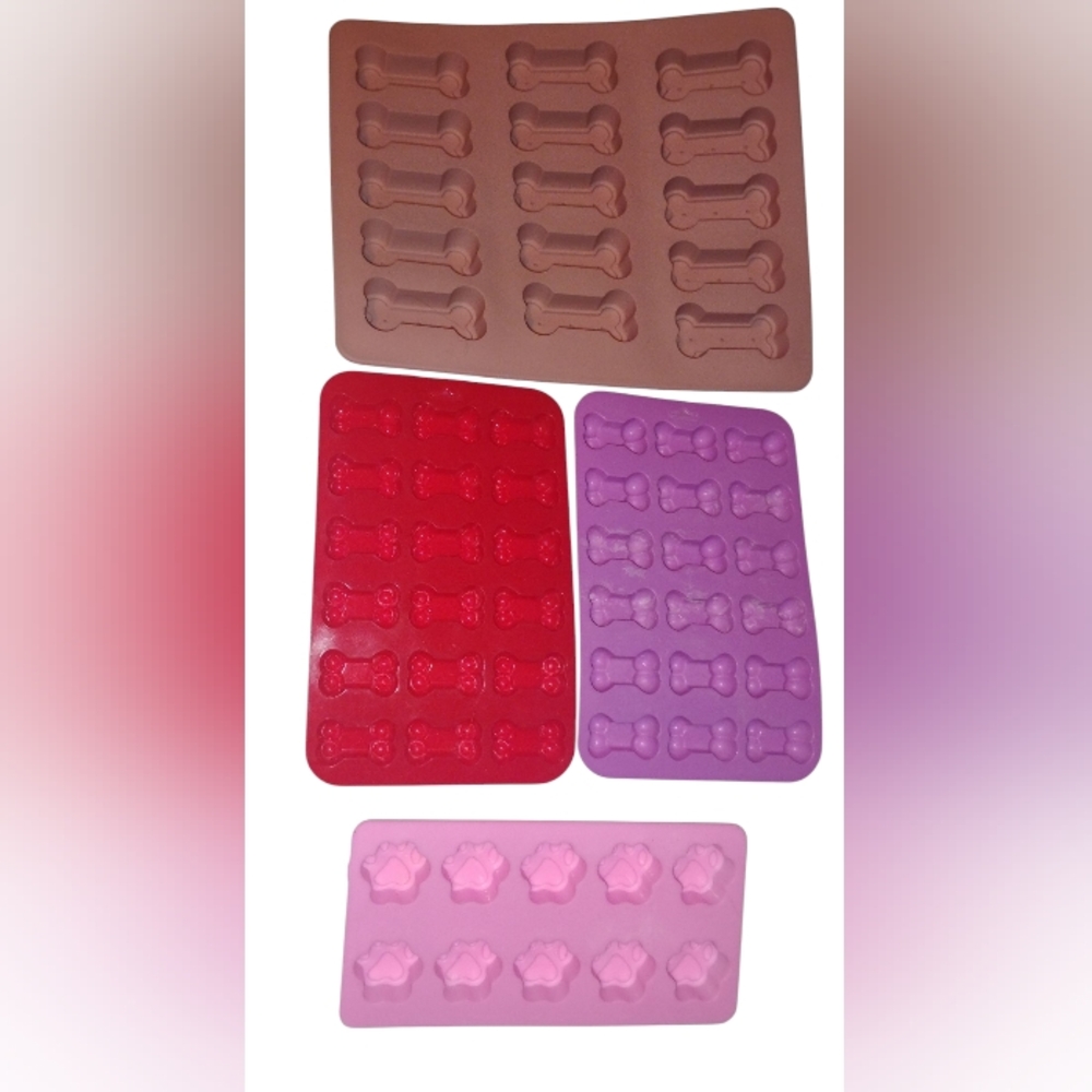 Silicone Dog Bone and Paw Mold Set Of Four